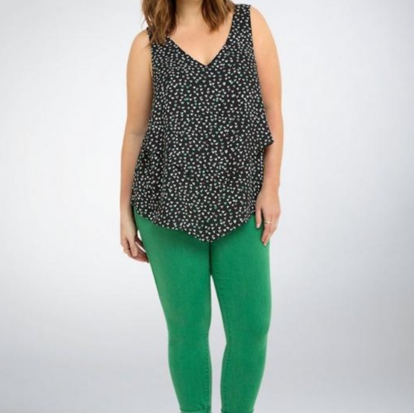 Torrid Top, Torrid Georgette Layered Heart Tank Top, Torrid Size 5 - Picture 5 of 7